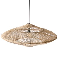 Wicker hanging lamp - oval natural