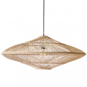 Wicker hanging lamp - oval natural