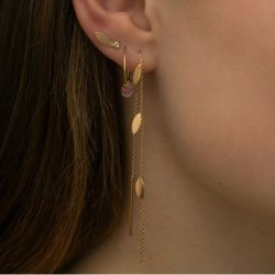 Three Leaves Earring Piece gold - Single