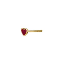 Petit Love Heart Burgundy Enamel - Single
