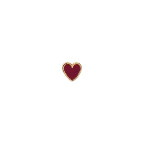 Petit Love Heart Burgundy Enamel - Single