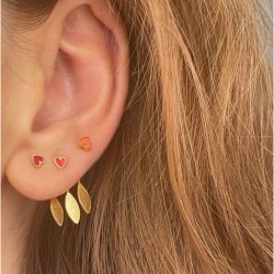 Petit Love Heart Burgundy Enamel - Single