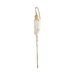 Long Baroque Pearl with Chain Earring White Sorbet - Single