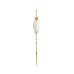 Long Baroque Pearl with Chain Earring White Sorbet - Single