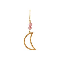 Bella Moon Earring with Coral - Single