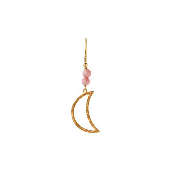 Bella Moon Earring with Coral - Single
