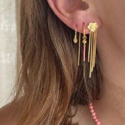 Shell Reflections Earring with Chains - Single