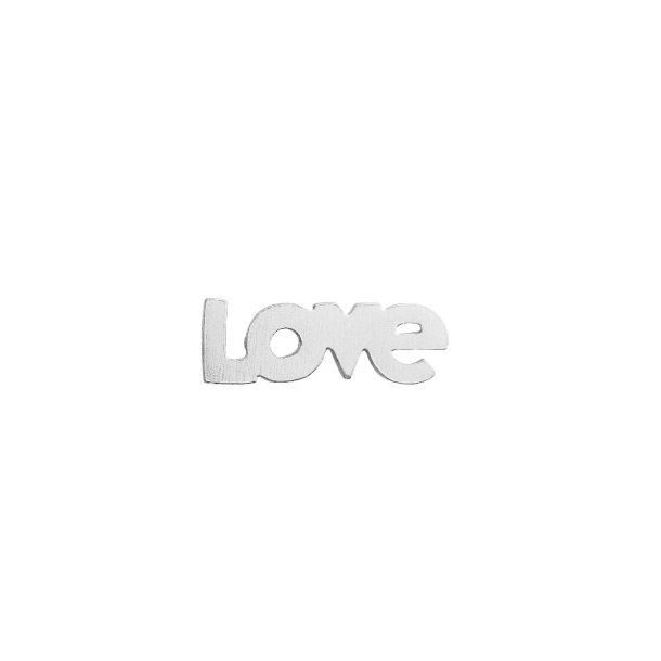 I Love Earring Silver - Single