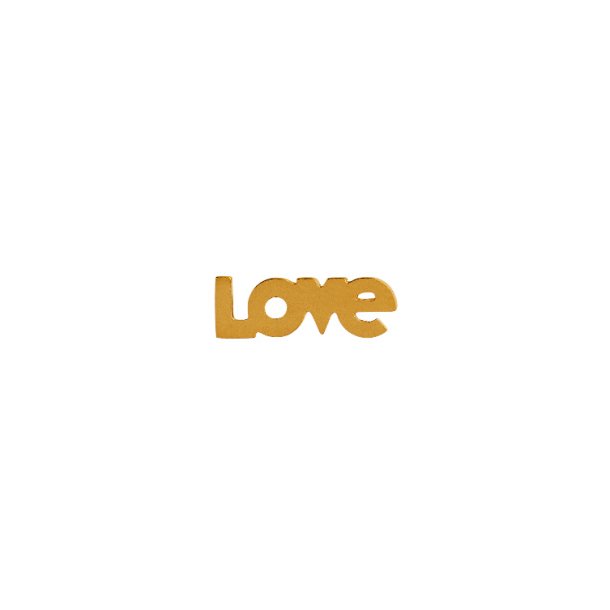 I Love Earring gold - Single