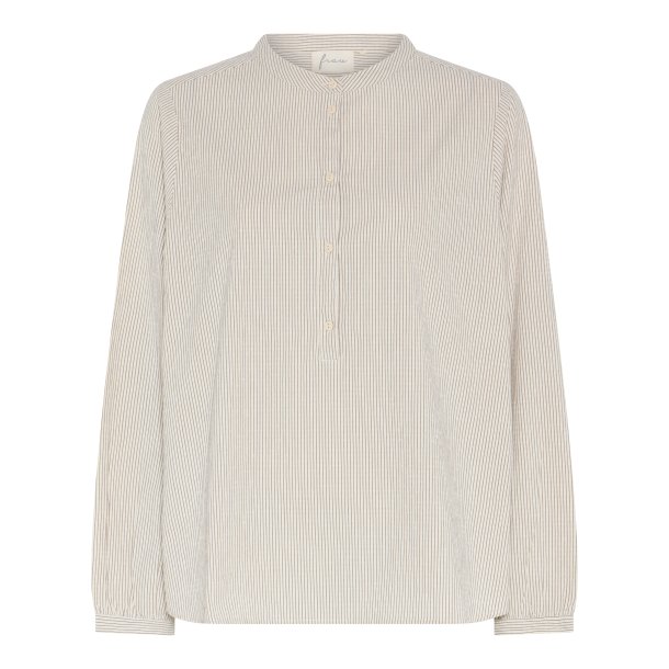 Madrid Skjorte � Tapioca Coffee Stripe