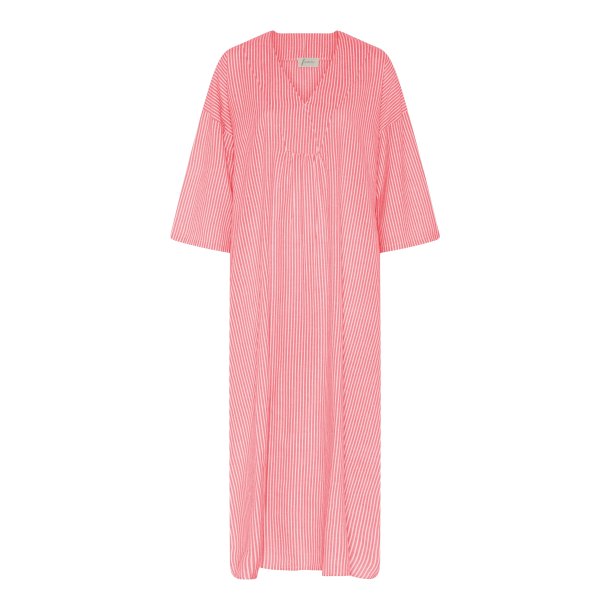 Frau Palma Kjole - Hot Coral Stripe