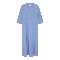 Frau Palma Kjole - Medium Blue Stripe