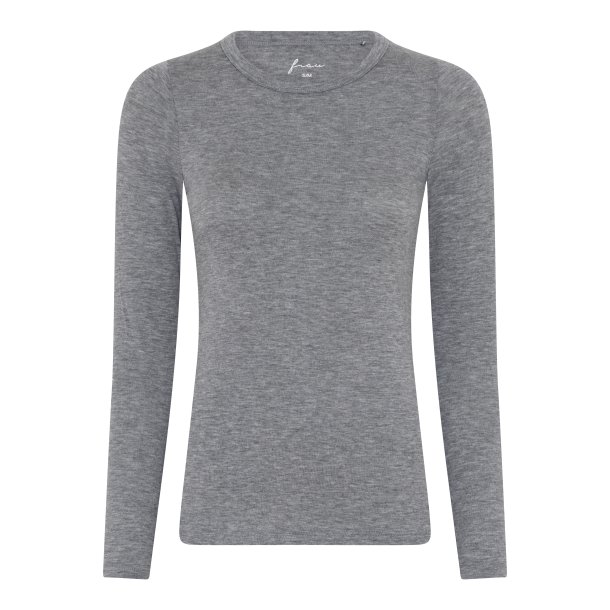 Lucca Top med Cashmere � Lang�rmet � Medium Grey Melange