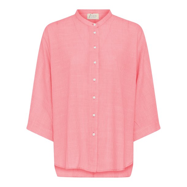 Frau Seoul Skjorte - Hot Coral Stripe