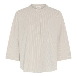 Seoul Kort Skjorte � Tapioca Coffee Stripe