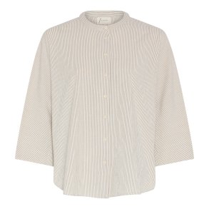 Seoul Kort Skjorte � Tapioca Coffee Stripe