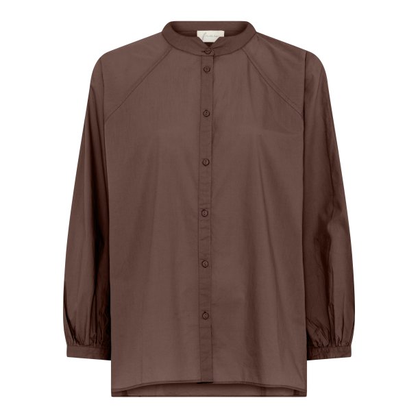 Frau Tokyo short shirt - Coffee Quartz Brown
