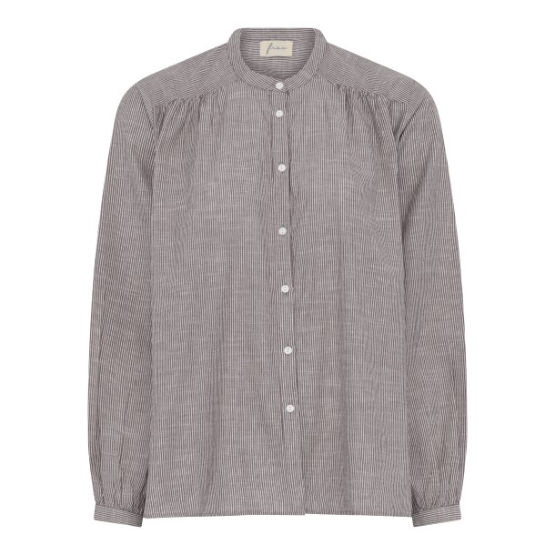 Frau Florence skjorte - Coffee Quartz Stripe