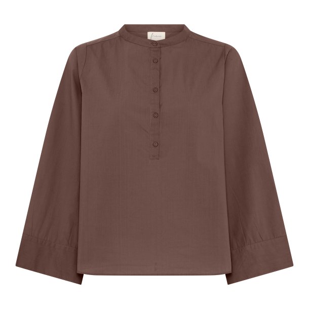 Frau Madrid wide sleeve shirt - Coffee Quartz Brown
