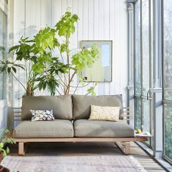 Abstract painting pistachio/blue