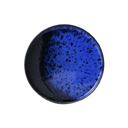  Japanese ceramic dessert plate - cobalt black