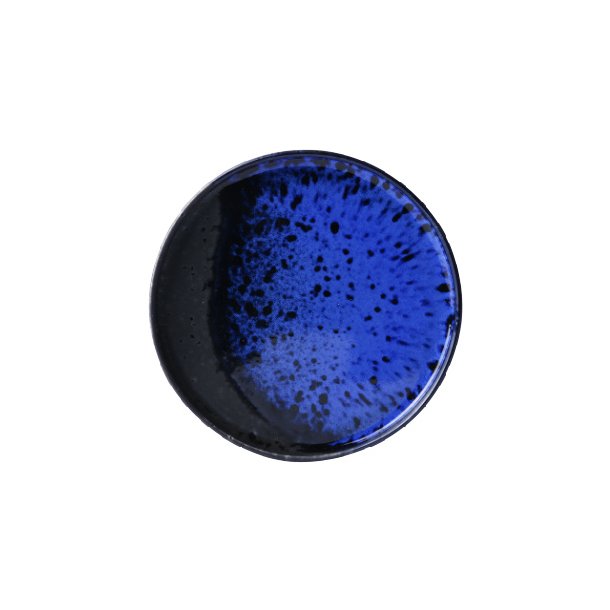  Japanese ceramic dessert plate - cobalt black