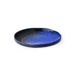  Japanese ceramic dessert plate - cobalt black