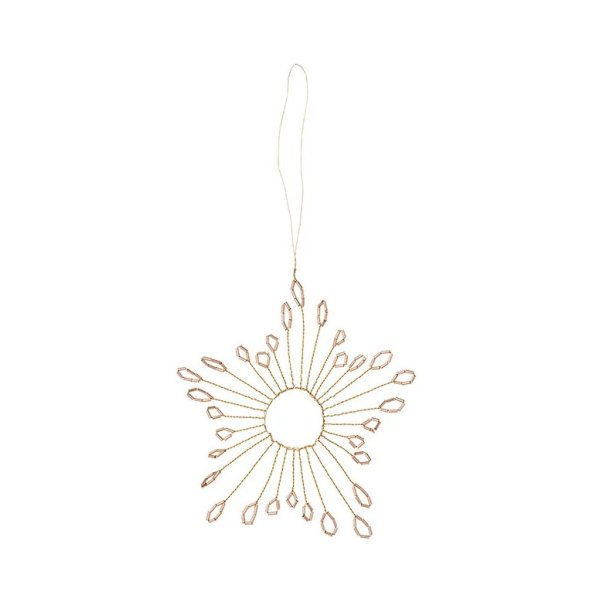 Beaded Ornament Star Mio  Champagne (13 cm)