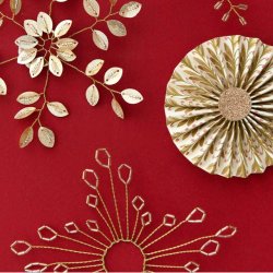 Beaded Ornament Star Mio  Champagne (13 cm)