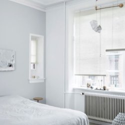 Bambus rullegardin - hvid natur plante