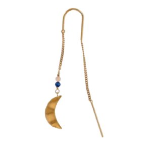 Bella Moon Earring With Double Chain � Single