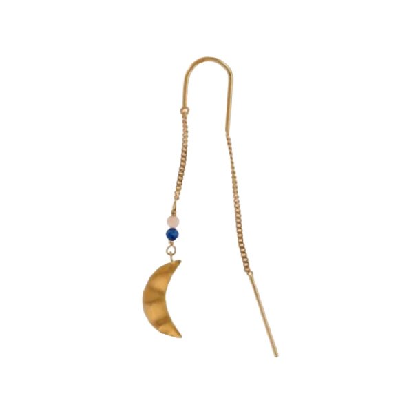 Bella Moon Earring With Double Chain � Single
