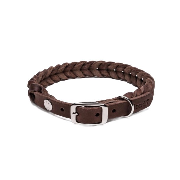 Dog Collar Central Park Saddle Brown Silver