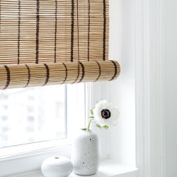 Bambus rullegardin - brun stribet 