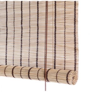 Bambus rullegardin - brun stribet 