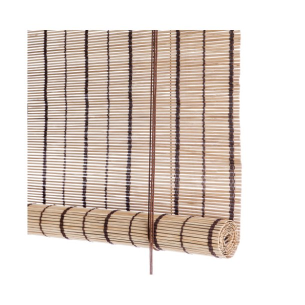 Bambus rullegardin - brun stribet 