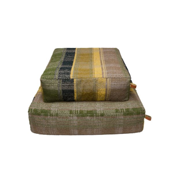 Dog Bed Cube Tartan Green