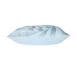 Graphic embroidered cushion ice blue   