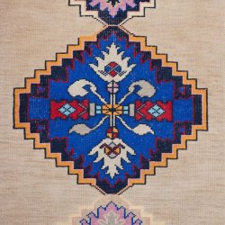 Hand knotted woolen runner