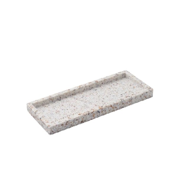 Terrazzo tray - brown - aflang