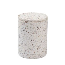 Terrazzo vase w. lid - brown