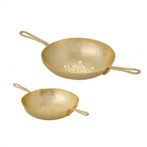 Tea Strainer Set of 2pcs w/ear Golden