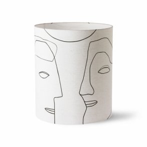 Printed faces lamp shade