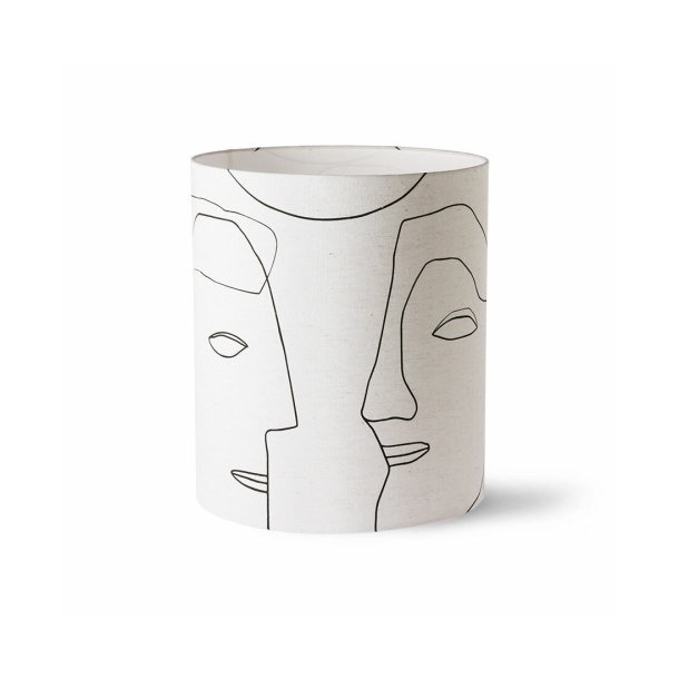 Printed faces lamp shade