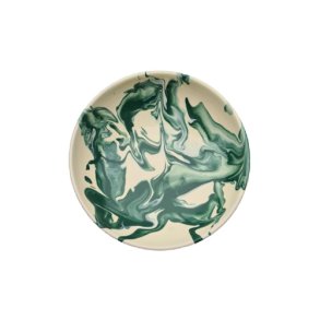 Marble deep plate - green