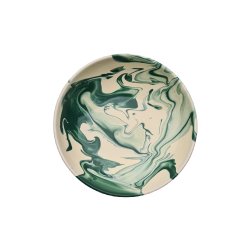 Marble deep plate - green