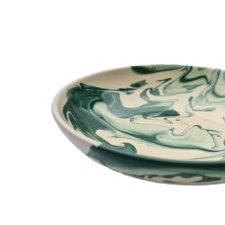Marble deep plate - green