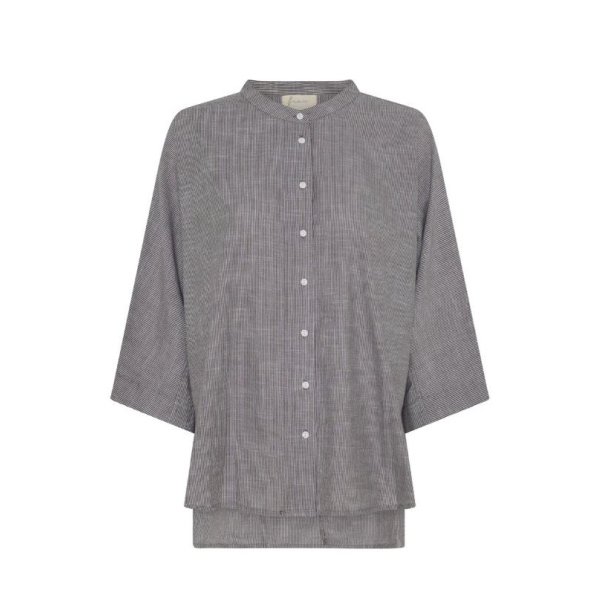 Frau Seoul Skjorte - Coffee Quartz Stripe