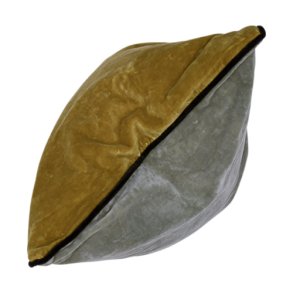 Velvet cushion - ochre green
