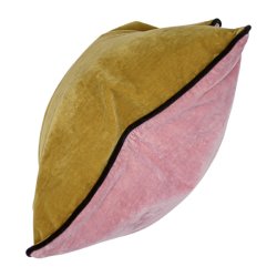 Velvet cushion - ochre rose